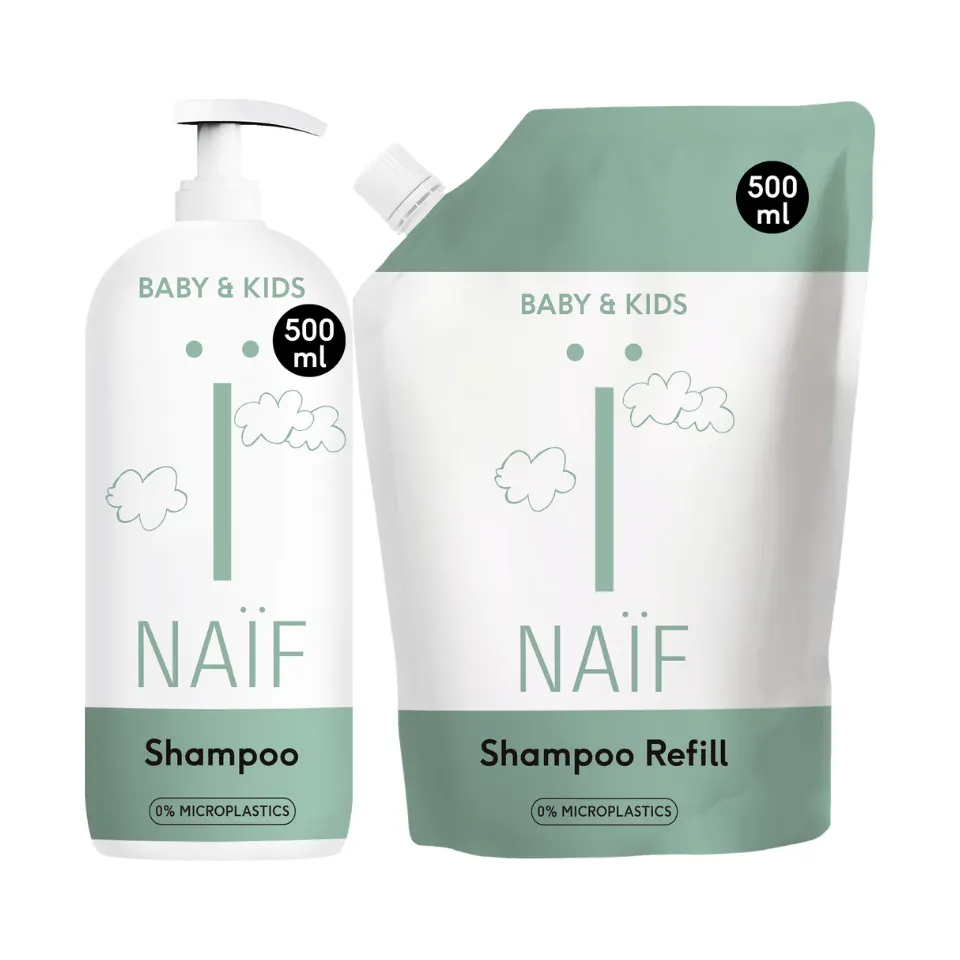 Shampoo in Pumpspender & Nachfüllpackung für Baby & Kind (2x500ml)