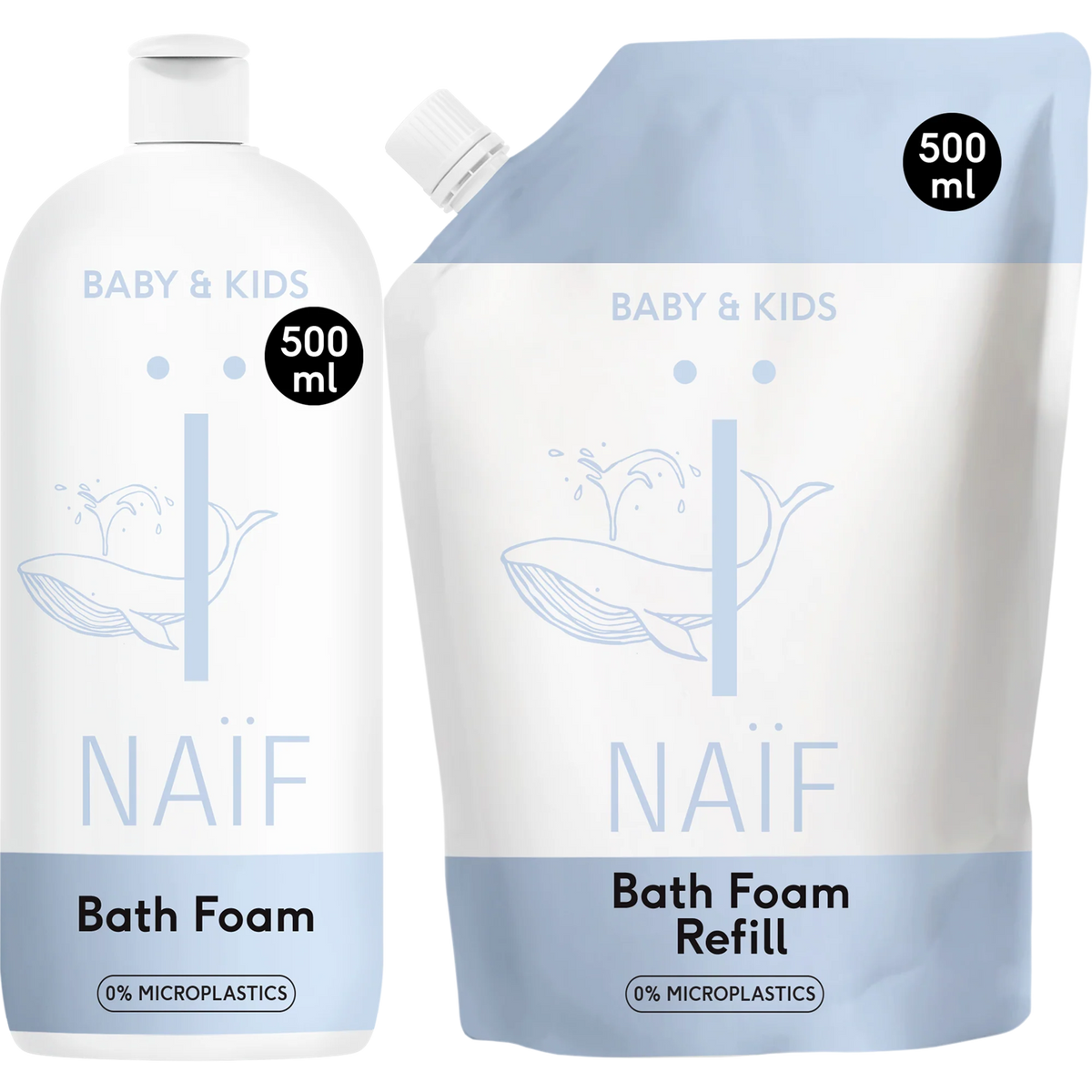 Bath Foam Refill Pack and Pump Bottle Baby & Kids 2x500ml