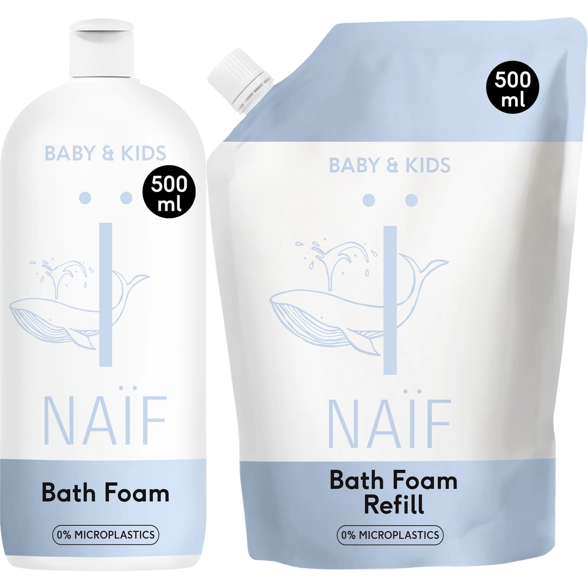 Badschuim Navulverpakking en Pompfles Baby & Kids 2x500ml