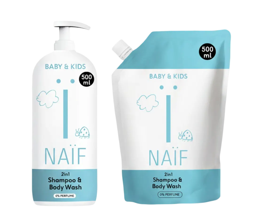 2-in-1 Shampoo en Douchegel Fles + Navulling Baby & Kids 500ml