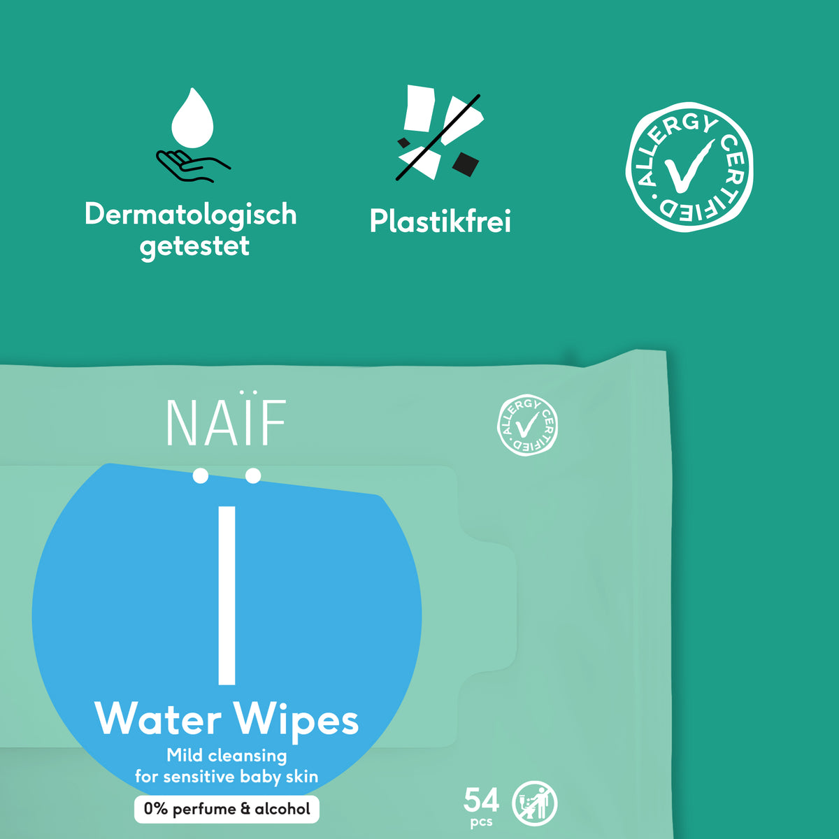 Feuchttücher auf Wasserbasis, reißfest und mild (8er Pack)