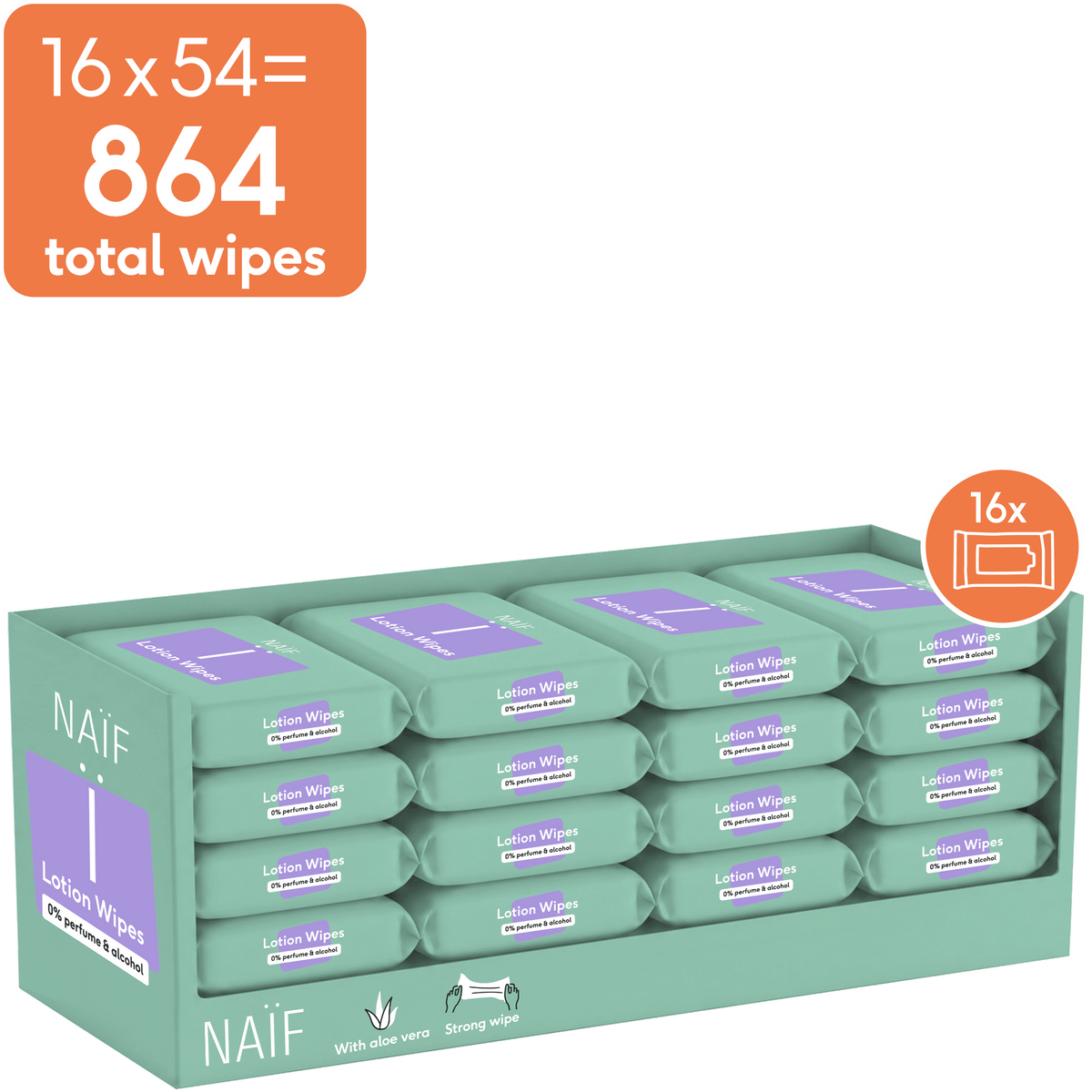 Plastic Free Lotion Wipes for Baby & Kids 16 pack