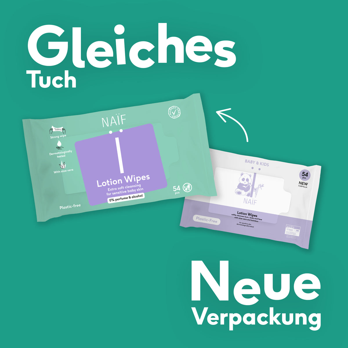 Feuchttücher mit Lotion, reißfest und mild (8er Pack)