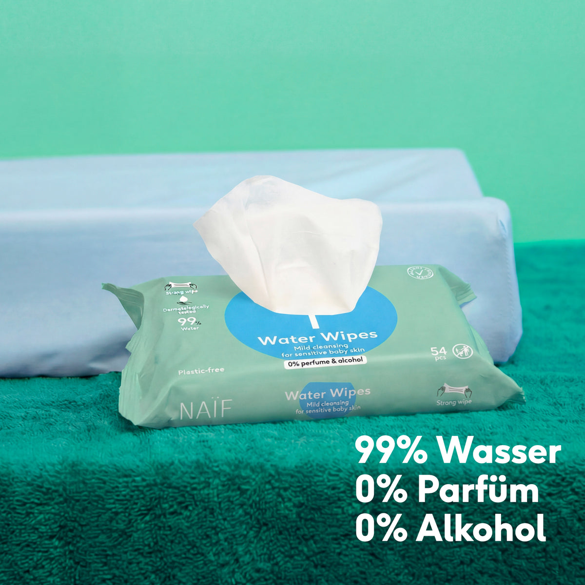 Feuchttücher auf Wasserbasis, reißfest und mild (3er Pack)
