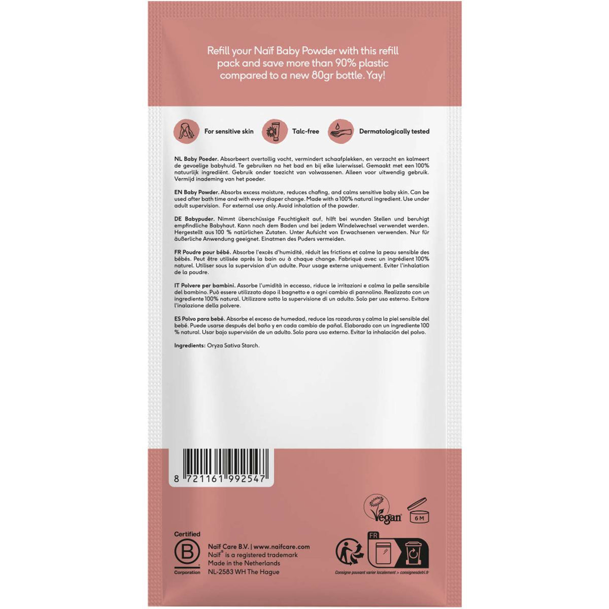 Baby Powder Refill Pack Baby & Kids 80g