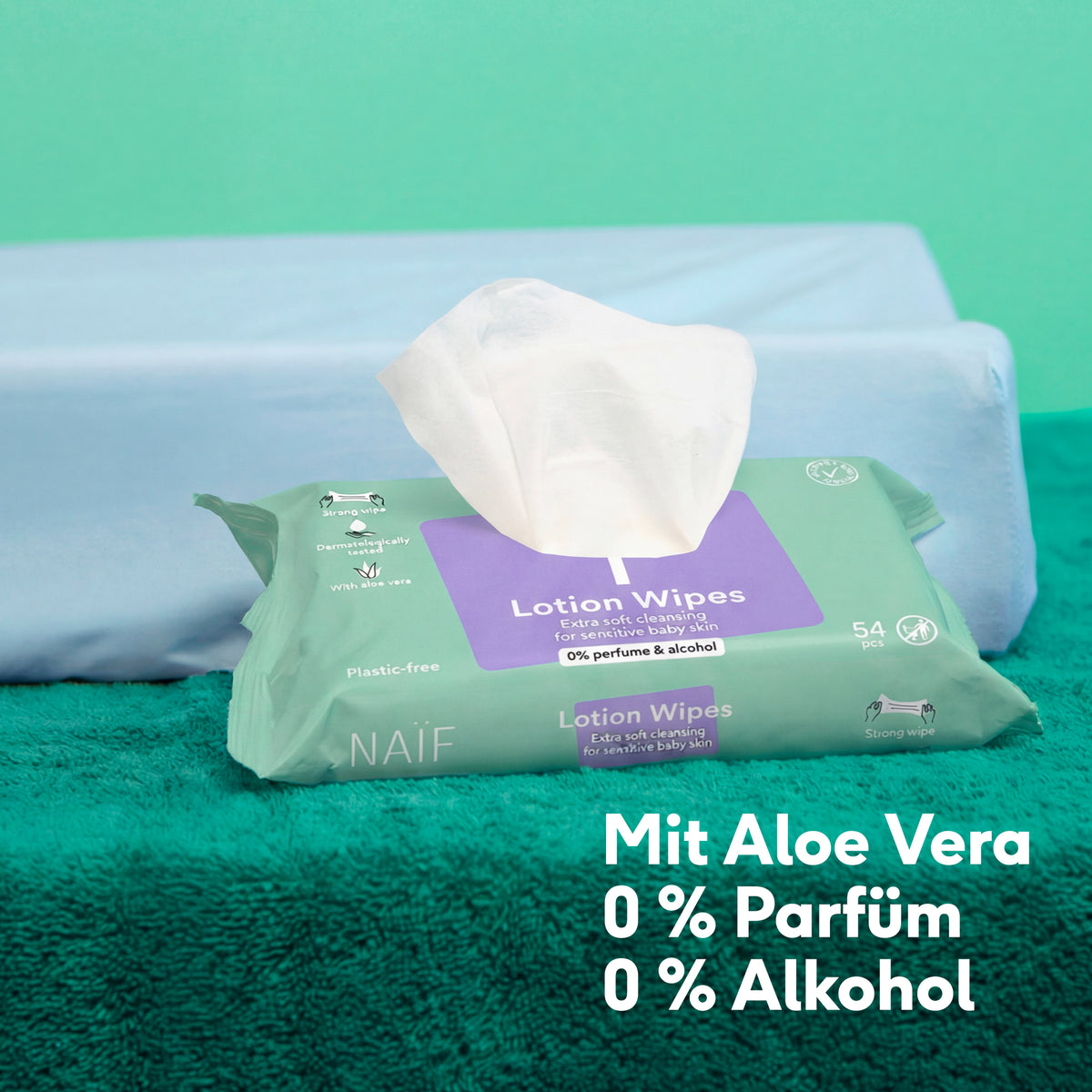Feuchttücher mit Lotion, reißfest und mild (24er Pack)