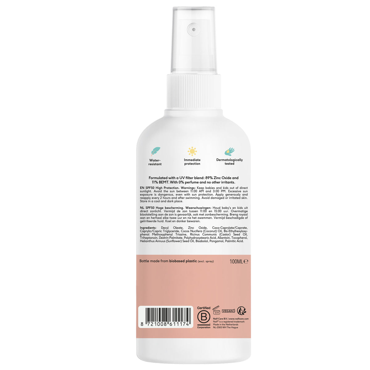 Mineralisches Sonnenschutzspray für Babys & Kinder LSF 50 (0% Parfüm, 100ml)