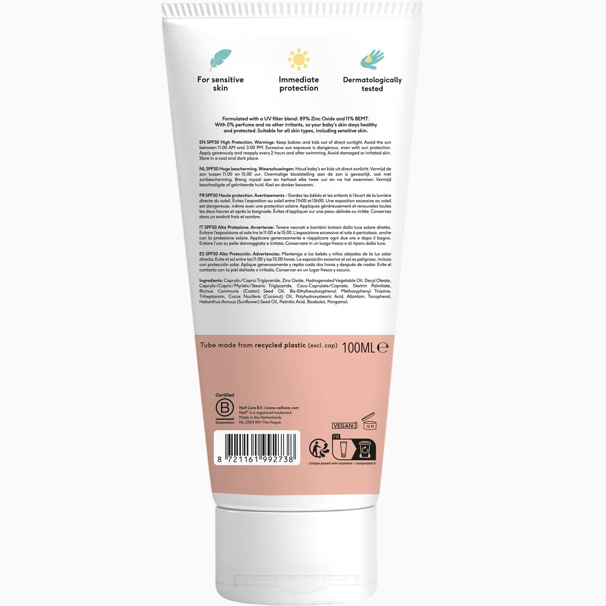 Mineralische Sonnencreme für Babys & Kinder LSF 50 (0% Parfüm, 100ml)