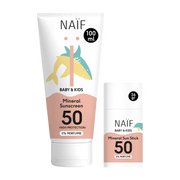 Voordeelset Minerale Zonnebrandcrème en Stick voor Baby & Kids SPF50 0% parfum